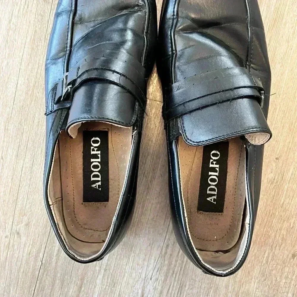 Mens Adolfo Black Johnston Loafers - 10